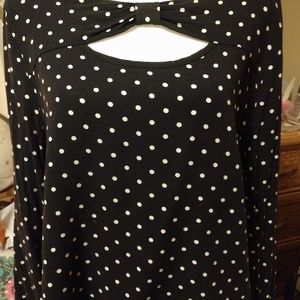 Black and White eyeshadow polka dot blouse